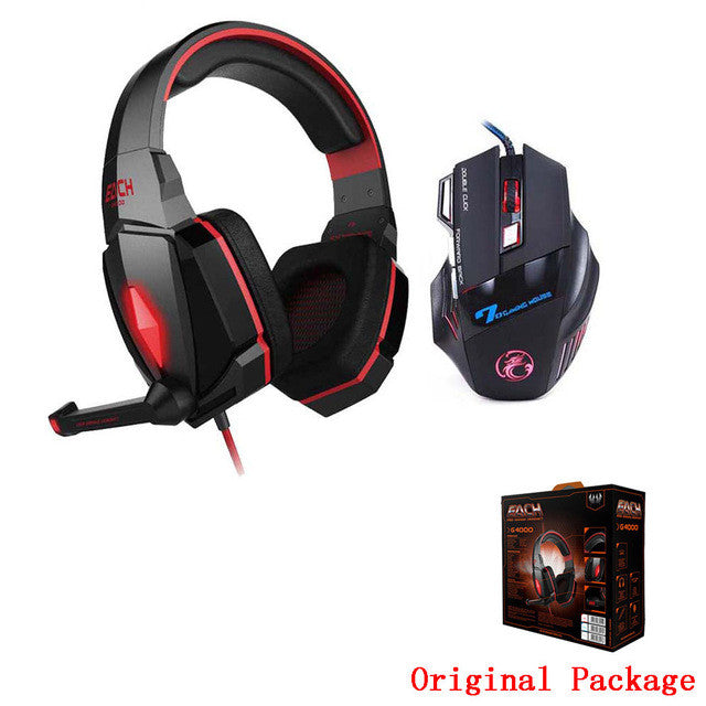 EACH Stereo Gaming Headphones + LED Gaming Mouse